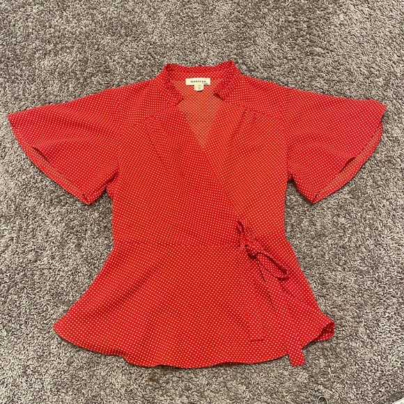 Monteau Red Polka Dot Blouse - Picture 7 of 10